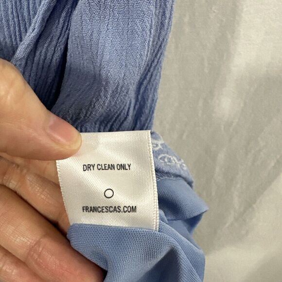 Francescas Blue Rain Blue Embroidered Off Shoulder Romper Womens Size M Boho - Picture 9 of 11